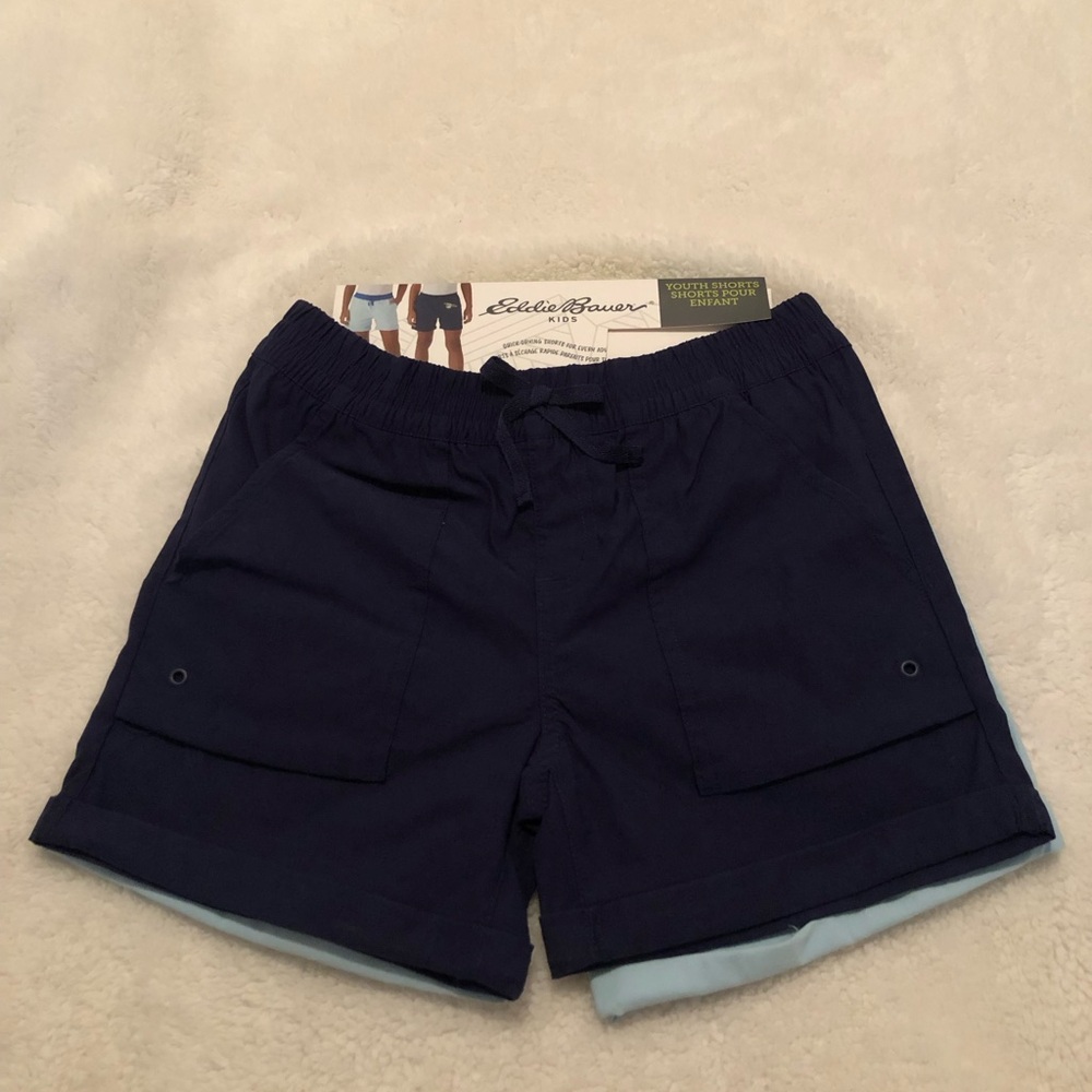 NWT- 2 Pack Eddie Bauer Navy Blue Kids Shorts